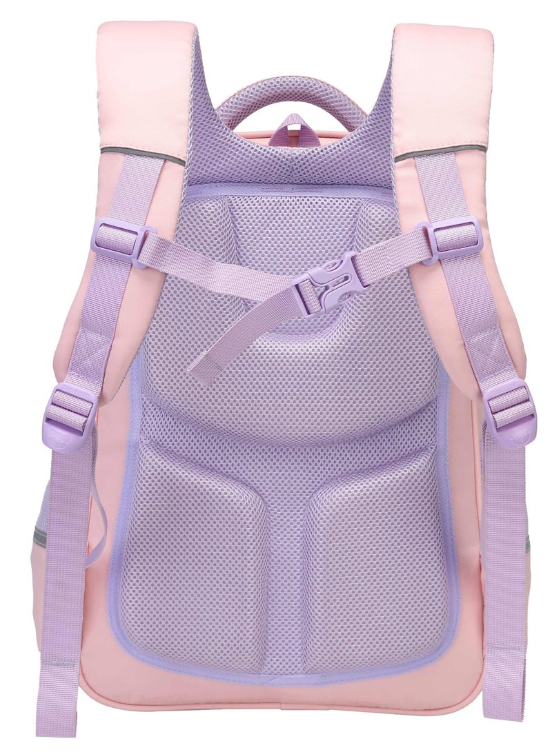 SUN EIGHT Premium 16.5 inches Kids Backpack Light Weight Water Resistant Multifunctional School Daypack for Girls SE22142, Pink - Image 4